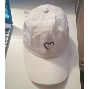 White and Black Heart Embroidered Baseball Hat